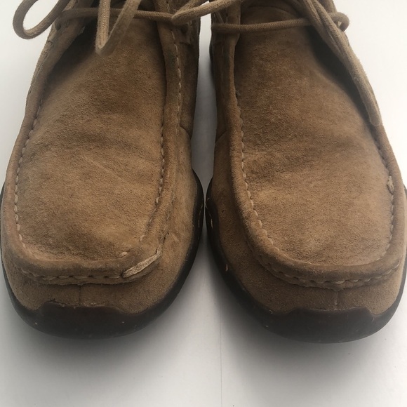 Ugg Australia ankle boots leather upper and rubber soles in khaki camel color - Picture 5 of 11